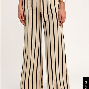 Striped wide leg pants.